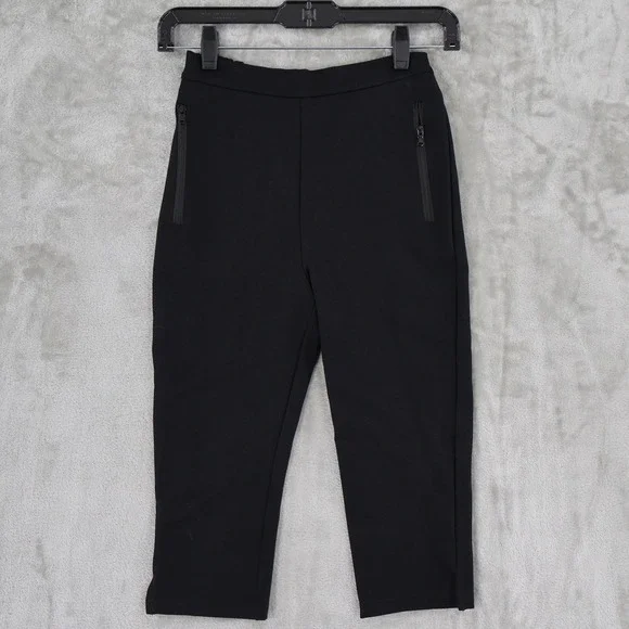 Steve Madden Dara Capri Leggings Womens XS Black Minimalist Preppy Trendy NWT - Picture 2 of 16